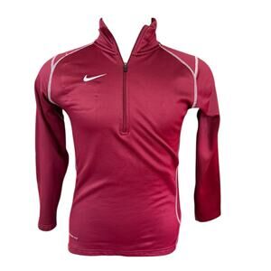 Nike Men's Maroon Therma Fit Long Sleeve 1/4 Zip Pullover Large